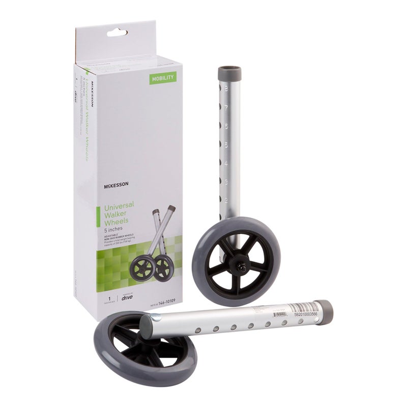 McKesson Universal Walker Wheels Adjustable 5 in Caster Wheels 1 Pair